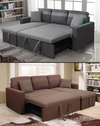 Divano letto angolare contenitore reversibile micr