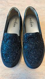 Scarpe donna Hogan glitter  blu 37