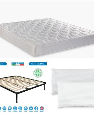 Materasso + rete + coppia cuscini