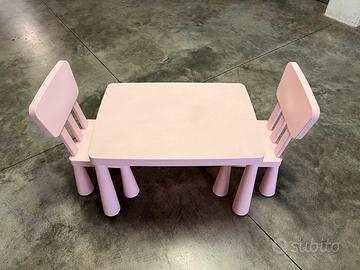 Tavolo e sedie ikea serie Mammut rosa