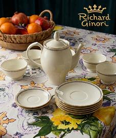 Set da tè Richard Ginori, rifiniture in oro