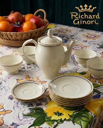 Set da tè Richard Ginori, rifiniture in oro