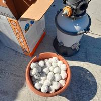 Pompa per piscine completa di tubazione