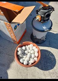 Pompa per piscine completa di tubazione