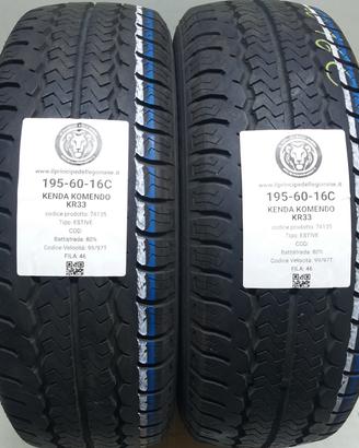 2 GOMME 195 60 16C KENDA A74135
