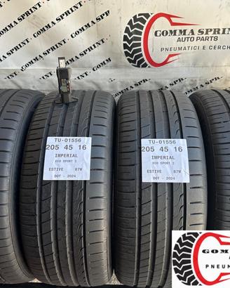 4 PNEUMATICI 205/45 R16 IMPERIAL ESTIVE