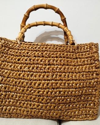 Borsa CHICA Handmade – Borsa in rafia e bambù