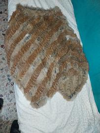 poncio in vera pelliccia di coniglio