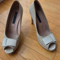 Scarpe Camoscio Panna Grigio FRAU