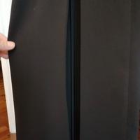 Pantalone nero donna con plissettature in velo