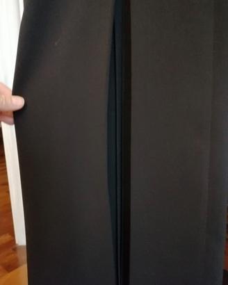 Pantalone nero donna con plissettature in velo