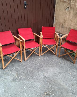set di 4 sedie pieghevoli da esterni vintage