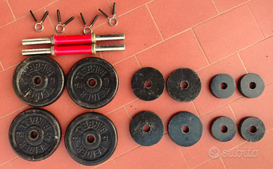 Kit manubri e dischi in ghisa/ferro - 36 kg totali