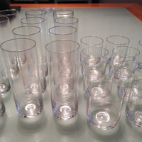 23 bicchieri vetro soffiato molati a mano vintage