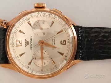 Very Watch Antimagnetic, cronografo oro anni '50