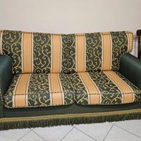 Divano stile barocco verde e giallo