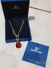 Collana Swarovski placcata oro con pendente goccia