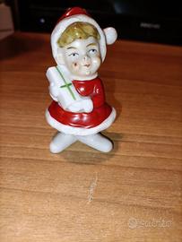 Bambina in porcellana vintage natalizia-corona N