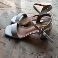 Sandali donna con tacchetto bianchi