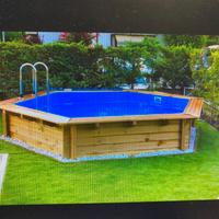 Piscina in legno fuori terra onda  new 434