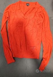 Maglione Calvin Klein Jeans rosso a V taglia S