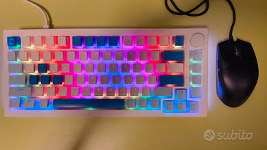 Tastiera akko RGB customizzata con mouse corsair
