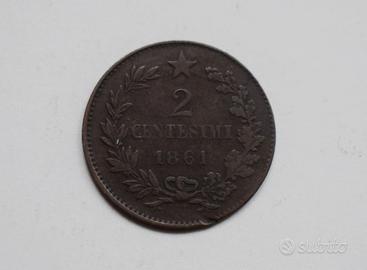 2 CENTESIMI 1861 NAPOLI – VITTORIO EMANUELE II