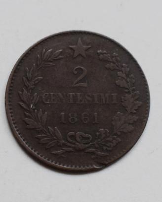 2 CENTESIMI 1861 NAPOLI – VITTORIO EMANUELE II