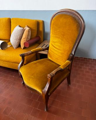Poltrona velluto vintage