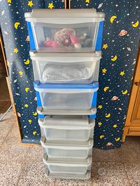 Cassettiera plastica con ruote
