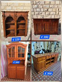 Madia Credenza con vetrina Libreria con archi