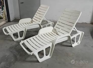 2 Sdraio da giardino/piscina bianche