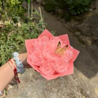 mini bouquet di rose eterne in organza