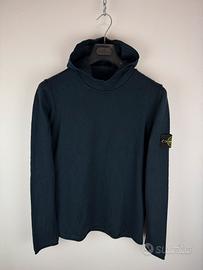 Maglione con cappuccio blu navy Stone Island