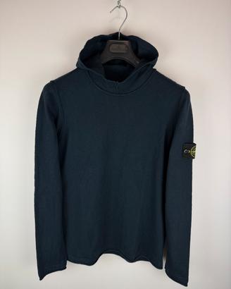 Maglione con cappuccio blu navy Stone Island