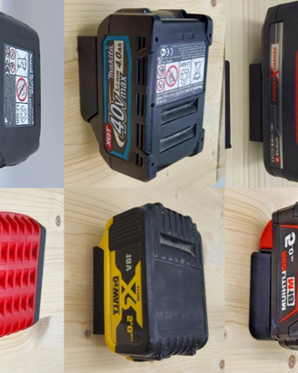 Supporti Batteria Professionali Bosch Makita DeWal
