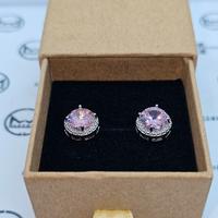 Orecchino rotondo in zircone cubico