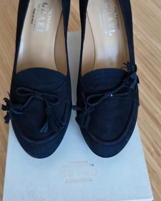 Scarpe donna, artigianali, 39 blue navy cuoio