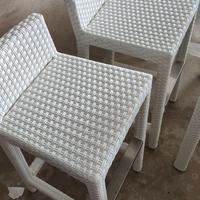 Sgabelli Gervasoni in fibra intrecciata bianca