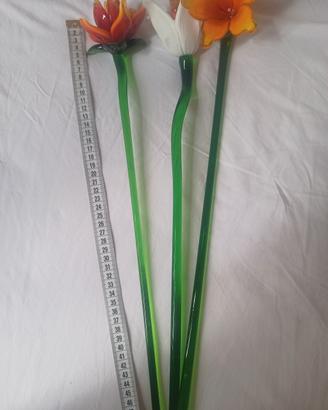 Fiori di Murano in vetro colorato - alti 50 cm