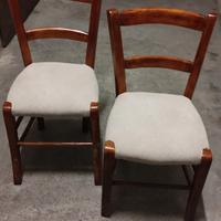 2 Seggioline vintage anni 70 in legno fatte a mano