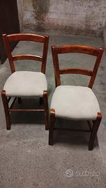 2 Seggioline vintage anni 70 in legno fatte a mano