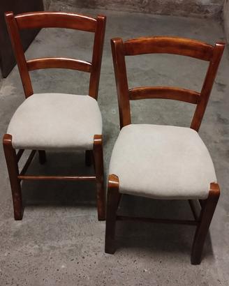 2 Seggioline vintage anni 70 in legno fatte a mano