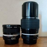 Obiettivi Nikon 20 e 200 Ais