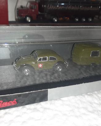 maggiolino co roulotte modellismo ferroviario h0 