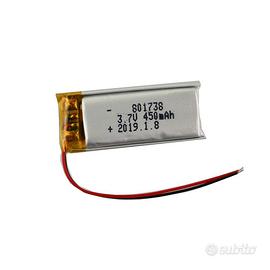 Batteria LiPo 801738 3.7V 450mAh per GPS e MP3