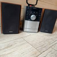 Stereo SONY + 2 casse e Telecomando + porta cd