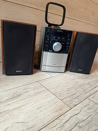 Stereo SONY + 2 casse e Telecomando + porta cd