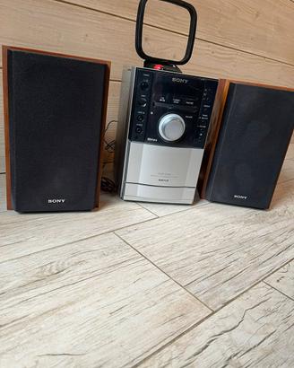 Stereo SONY + 2 casse e Telecomando + porta cd