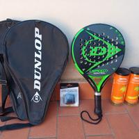 Set completo Padel Dunlop–Racchetta, palline, ecc.